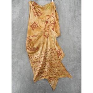 Vintage Laise Adzer Scarf One Size Silk Lagenlook Art to Wear Boho Hand Painted